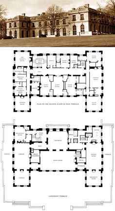 an old house with two floors and three stories in the same room, as well as another