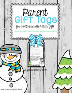 the parent gift tags for children to use in their christmas crafts and craftsivity projects