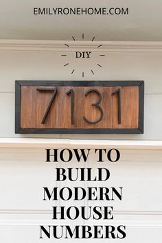 modern DIY house numbers House Number Ideas Outdoor, Farmhouse House Numbers, Diy House Numbers, Farmhouse Address Sign, Diy Address Sign, Craftsman House Numbers, Modern House Numbers Sign, House Numbers Diy, Modern House Numbers