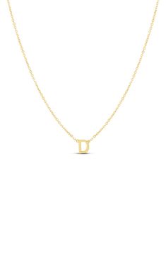 Personalize your style with this Italian made initial necklace. 14K gold initial necklace. Spring ring closure. Approx. 16-18" length. Made in Italy D Necklace Initial, D Initial Necklace, Sveti Nikola, D Necklace, Xmas Gifts For Him, 14k Gold Initial Necklace, Bday Wishlist, Gold Initial Necklace, Dainty Initial Necklace