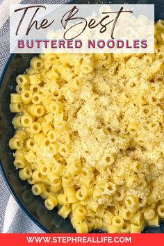 These are THE BEST Buttered Noodles. Buttered Noodles are the ultimate comfort food. It's the perfect dish when you're feeling under the weather, when it's cold outside, when you are home sick, or pretty much any time is the perfect time for cheesy buttery noodles. Easy Noodle Dinner Recipes, Quick And Easy Light Dinner Recipes Simple, Linguine Noodle Recipes, Chicken Butter Noodles, Simple Noodles Recipes, Crockpot Buttered Noodles, Easy Noodle Side Dish, Easy Noodle Dishes, Home Made Noodles Recipe Easy