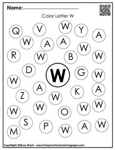 the letter w worksheet for children to learn how to write and draw letters