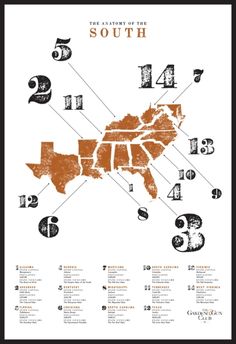 an old map with numbers and the names of each country in orange on white background