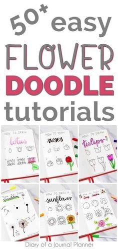 the instructions for how to make flower doodles