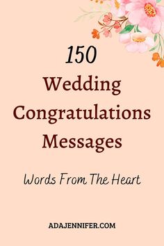 the cover for 150 wedding congratulations messages words from the heart