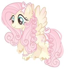 a pink pony with long hair and big eyes