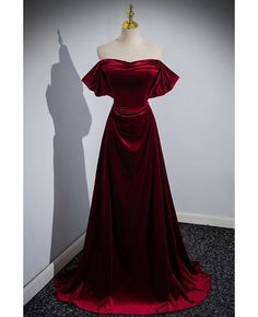 Get 10% off now! Buy beautiful off the shoulder simple long velvet burgundy prom dress at cheap price online. Free stable shipping and pro custom service since 2009. 2023 Ball Gown, Burgundy Prom, Purple Prom Dress, Burgundy Prom Dress, Tea Length Wedding Dress, Green Prom Dress, Pink Prom Dresses, Prom Dresses With Sleeves, Wedding Dresses Plus Size