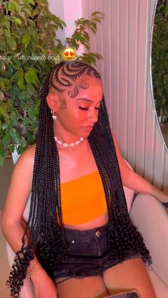 Braided Blonde Hairstyles, Lemonade Tribals With Curls, Boho Lemonade Fulani Braids, Lemon Fulani Braids, Fulani Side Part Braids, Half Lemonade Braids Half Box Braids, Fulani Braids Side Part, Side Part Fulani Braids, Lemon Braids