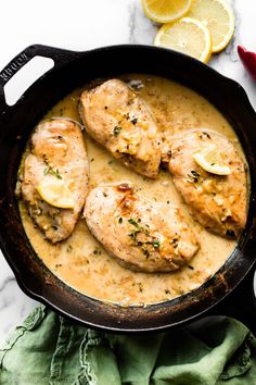 Creamy Lemon Thyme Chicken (Very Easy!) - Sally's Baking Addiction Lemon Thyme Chicken, Vegetables And Rice, Sallys Baking, Thyme Chicken, Creamy Garlic Chicken, Sally's Baking, Lemon Thyme, Tasty Meat, Creamy Mushroom Sauce