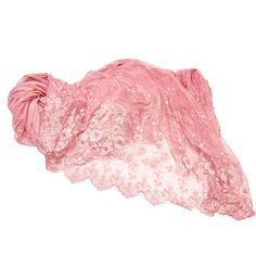 an image of a woman's pink dress with lace on it and a white background