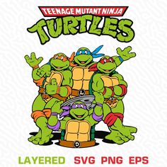 an image of teenage mutant ninja turtles on top of each other with the words layered sv