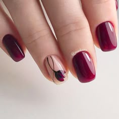 Maroon Acrylic Nails, Maroon Nail Designs, French Pedicure, Gel Pedicure, Maroon Nails, Stylish Nails Designs, Colorful Nails, Beautiful Nail Art, Floral Nails