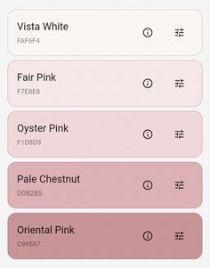 an iphone screen showing the different pinks and white colors on its phone's buttons