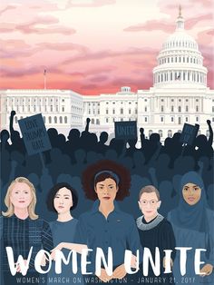 women in the united states poster for march on washington's national mall, with the capitol building in the background