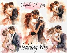 a watercolor painting of a couple kissing each other and the caption 11 png