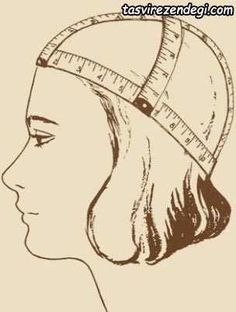 a drawing of a woman's face with a measuring tape on her head, vintage line drawing or engraving