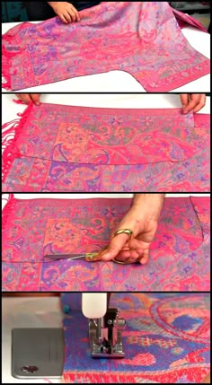 the process to make an intricately designed scarf