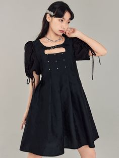 Material: Polyester100%   Size: SML   Model: 168cm/48kg 　  Length Bust Sleeve Shoulder S 83cm 82cm 33cm 33cm M 85cm 86cm 34cm 34cm L 88cm 90cm 35cm 35cm Black Gothic Dress With Square Neck, Gothic Puff Sleeve Dresses, Gothic A-line Mini Dress For Spring, Gothic Spring A-line Mini Dress, Spring Gothic A-line Mini Dress, Black Gothic Mini Dress With Short Sleeves, Spring Gothic A-line Dress, Gothic Short Sleeve Dress For Night Out, Gothic Short Sleeve Mini Dress For Night Out