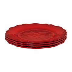 red plates stacked on top of each other