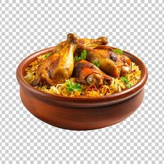 chicken and rice dish with parsley on the side png, clipartion