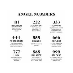 an angel number is shown in black and white with the words angel numbers on it