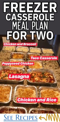 freezer casserole meal plan for two