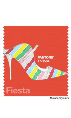 a stamp with a high heel shoe on it