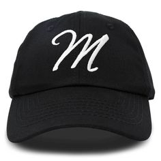 CUSTOM DESIGN - Initial Letter M Embroidered on front panel using Premium Stitched Threading NATURAL COTTON AND COMFORTABLE - Made with 100% Cotton, Soft on the skin, Light weight EASY TO ADJUST SIZING - Adult Womens , Adjustable 51 CM to 60 CM, fits Small , Medium , and Large ( S / M / L) PERFECT EVERYDAY HAT - Great for Personal Expression , Gifting , and Organization/Team Representation Available in: Beige, Black, Dark Green, Gold, Gray, Hot Pink, Kelly Green, Khaki, Lavender, Light Blue, Lig Pink Kelly, M Hat, Initial M, Letter M, Womens Baseball Cap, Initial Letter, Custom Monogram, Initial Letters, Shirt Svg