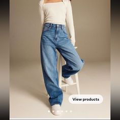 Women’s Baggy Jeans From H&M. Medium Blue Color, High Waisted, Wide Leg. Women’s Size 8. Brand New With Tags!! Trendy H&m Jeans For Fall, H&m Relaxed Fit Casual Jeans, H&m Casual Relaxed Fit Jeans, Trendy Blue H&m Bottoms, H&m Casual Blue Jeans, Trendy Blue H&m Jeans, Zara Wide Leg Jeans, Pretty Clothing, Leg Women