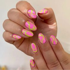 September Nail Ideas, Vibe Nails, Pastel Pink Nails, Bright Nail Designs, Neon Nail Art, Pink Nail Art Designs, Nails Neon, Cute Pink Nails, Summer Gel Nails