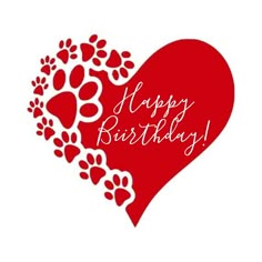 a heart with paw prints and the words happy valentine's day