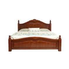 Rubberwood Solid Color Bed Frame Traditional Camelback Standard Bed for Home Box Room, Bed Price, Cheap Bedding, Round Beds