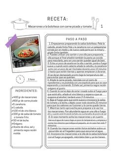 the recipe is shown in spanish and has an image of a plate with food on it