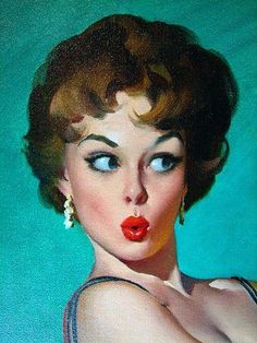 a painting of a woman with red lipstick and big blue eyes is featured in an advertisement for the new york discount diva