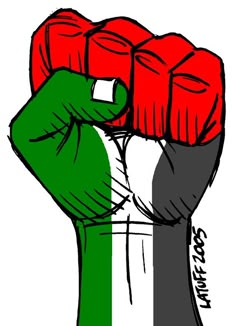 a drawing of a fist with the italian flag painted on it's chest and arms