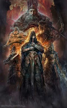 an image of a man standing in front of a giant monster with his arms around him