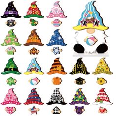 a bunch of different hats that are on top of each other in the shape of witches