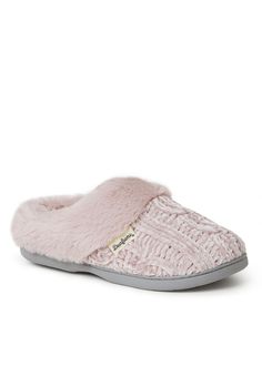 Comfort is just a step away with these easy on/off slippers! Temperature regulating designs keep you cool or cozy no matter the weather; and when its time for a refresh, these machine washable slippers are a breeze to clean.POLYESTER UpperPOLYESTER LiningTPR FootbedSlipper available in sizes S-XL | Women's Claire Slipper by Dearfoams in Pale Mauve (Size M M) Clog Slippers, Closed Toe Shoes, Slipper Shoes, House Slippers, Slide Slipper, On Off, Womens Slippers, Cable Knit, Memory Foam