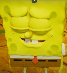 the spongebob is wearing a suit and tie