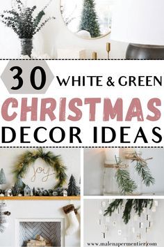 white and green christmas decor ideas