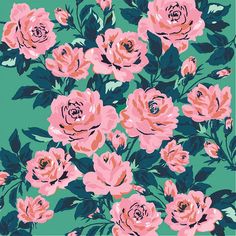 an image of pink flowers on green background