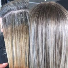 Line Of Demarcation Hair, Platinový Blond, Dimensional Hair Color, Hair Gloss, Hair Color Options, Going Grey, Gray Hair Growing Out