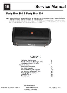 an instruction manual for the jbl party box and party box 300i speaker system