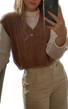 Sweater Vest Outfit, Turtleneck Outfit, Elegante Casual, Autumn Outfits, Mode Inspo, Outfit Inspo Fall, College Outfits, Outfits Casuales, Modest Outfits