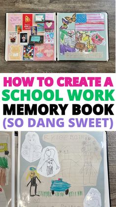 two books with the title how to create a school work memory book so dang sweet