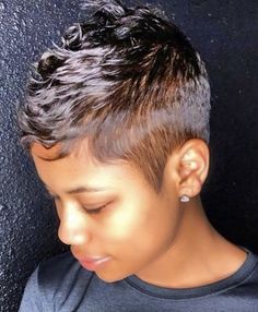 African American Pixie Hairstyles, Sassy Pixie Haircut, Short Relaxed Hair, Stylish Short Hair