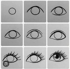 the steps in how to draw an eye