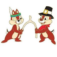 two cartoon animals wearing costumes and hats holding onto a large wrench in their hands