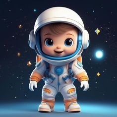 a cartoon character in an astronaut's space suit