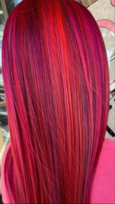 Color Highlights, Raspberry Hair Color, Raspberry Hair, Red Hair With Blonde Highlights, Natural Hair Shampoo, Magenta Hair, Red Blonde Hair, Creative Hair Color, Different Hair Colors